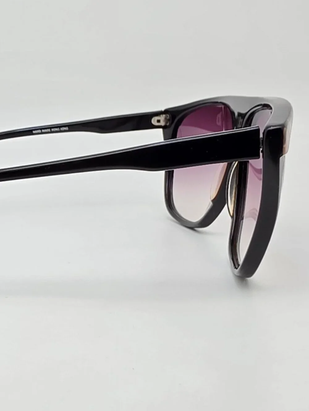 California Sunset Pearl Brow Black Frame Purple Gradient Lens Sunglasses 61mm